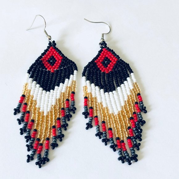 Jewelry - Handmade Beaded Bohemian Earrings Multicolored NEW